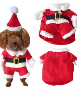 Hundekostüm, Verkleidung für Hunde, Wihnachtsmann Kostüm für Hunde, Halloween-Kostüm für Hunde